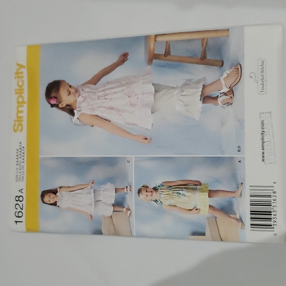 3 for $15 Simplicity Adorable Dress, top, Pants Sewing Pattern NEW size 3-8